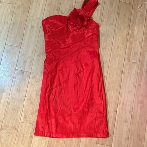 Forever 21 One Shoulder Red Dress